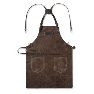 Feuermeister® Premium ādas priekšauts | šķērssiksnas | antīkā āda | konjaks | 2.izmērs - Image 1