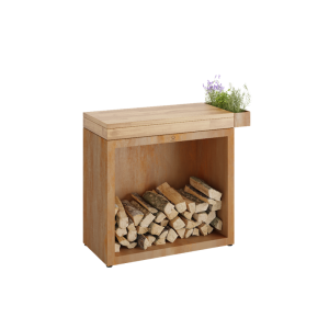 OFYR Butcher Block Storage 90 Corten Teak Wood - Image 1