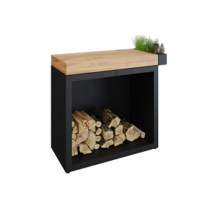 OFYR Butcher Block Storage 90 Black Teak Wood - Image 1